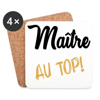 MASTER. MASTER. THANK YOU. THANK YOU MASTER - Coasters (set of 4) - white - Front