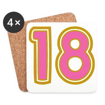 18. 18 YEARS OLD. 18th ANNIVERSARY - Coasters (set of 4) - white - Front