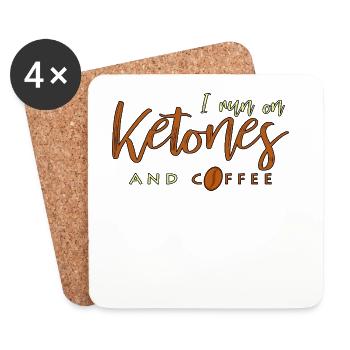 I Run On Ketones And Coffee Keto saying gift - Coasters (set of 4) - white - Front