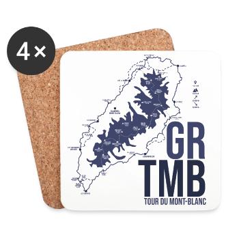 Tour du Mont Blanc TMB Trek Randonnée Alpes - Dessous de verre (lot de 4) - blanc - Devant