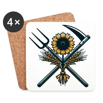 Agriculture Logo - Coasters (set of 4) - white - Front