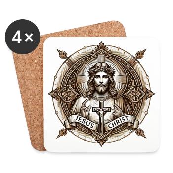 Logo de l’Antiq de Jésus-Christ - Dessous de verre (lot de 4) - blanc - Devant