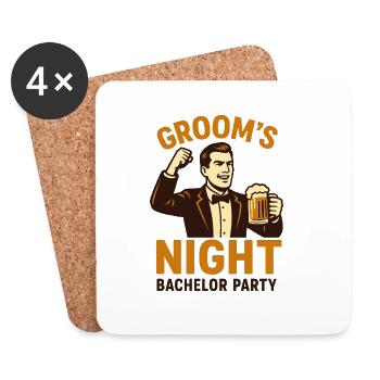 Bachelor party - Coasters (set of 4) - white - Front