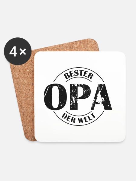 Bester Opa der Welt - Untersetzer (4er-Set) - Weiß
