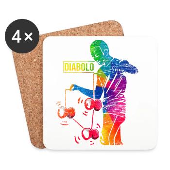 Geschickter Diabolo Zirkuskünstler - Untersetzer (4er-Set) - Weiß - Vorne