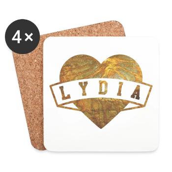 Vorname Lydia - Untersetzer (4er-Set) - Weiß - Vorne