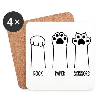 Roche Papier Ciseaux - Dessous de verre (lot de 4) - blanc - Devant