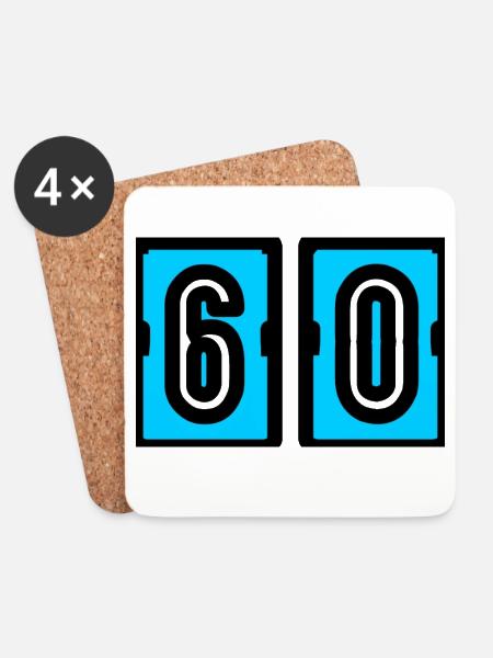 60. 60. GEBURTSTAG. GEBURTSTAG 60 JAHRE. 60 - Untersetzer (4er-Set) - Weiß