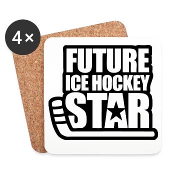 Futur Hockey sur glace étoile - Dessous de verre (lot de 4) - blanc - Devant