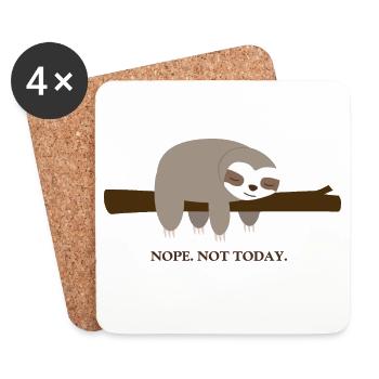 Faultier. Nope. Not Today - Untersetzer (4er-Set) - Weiß - Vorne