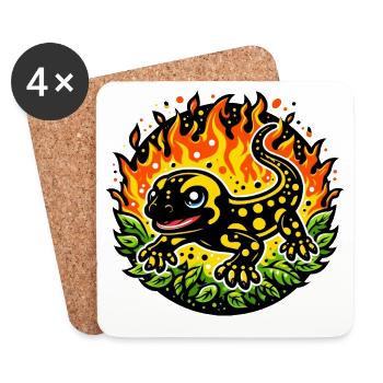 Fire salamander - Coasters (set of 4) - white - Front