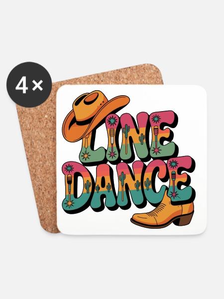 Line Dance mein Hobby - meine Passion - mein Ding - Untersetzer (4er-Set) - Weiß