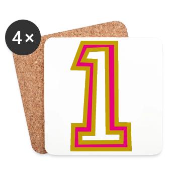 1. 1 JAHR - Untersetzer (4er-Set) - Weiß - Vorne