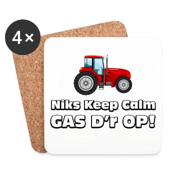 agriculteur - Rien de calme, du gaz dessus! Tracteur de producteurs - Dessous de verre (lot de 4) - blanc - Devant