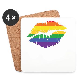 LGBT - Untersetzer (4er-Set) - Weiß - Vorne