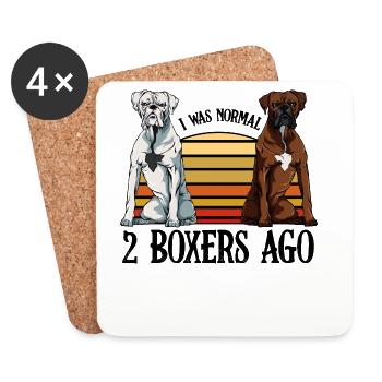 boxeur - Dessous de verre (lot de 4) - blanc - Devant