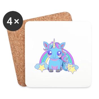 Baby Einhorn Einhörner Kinder Kind Kleinkinder - Untersetzer (4er-Set) - Weiß - Vorne