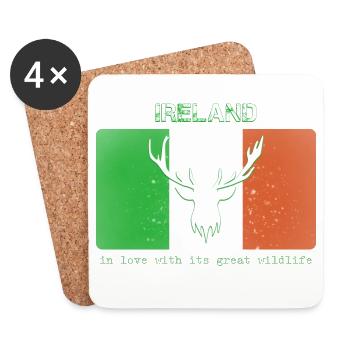 IRLAND WILDLIFE Fahne Irland - Untersetzer (4er-Set) - Weiß - Vorne