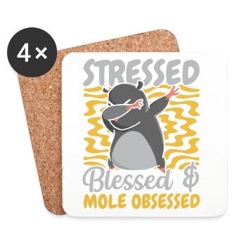 Maulwurf Besessen Tier Maulwurf Liebhaber Maulwurf - Untersetzer (4er-Set) - Weiß - Vorne