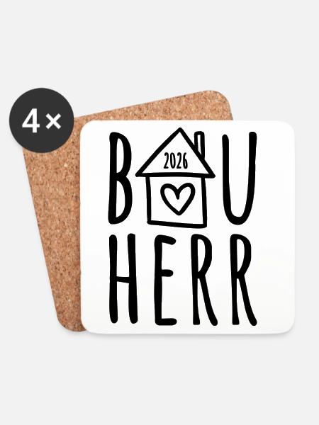 Bauherr 2026 - Untersetzer (4er-Set) - Weiß