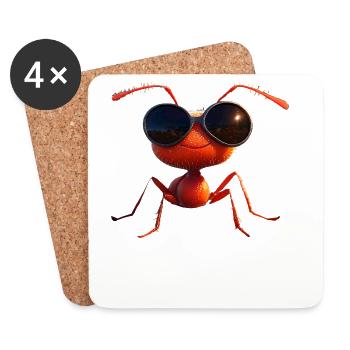 Ant Forest Ant Fire Ant Insect Cute Ants - Coasters (set of 4) - white - Front