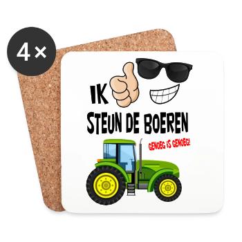 farmers protest with enough is enough for the farmers - Coasters (set of 4) - white - Front