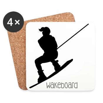 Wakeboarder / Wakeboarderin - Untersetzer (4er-Set) - Weiß - Vorne