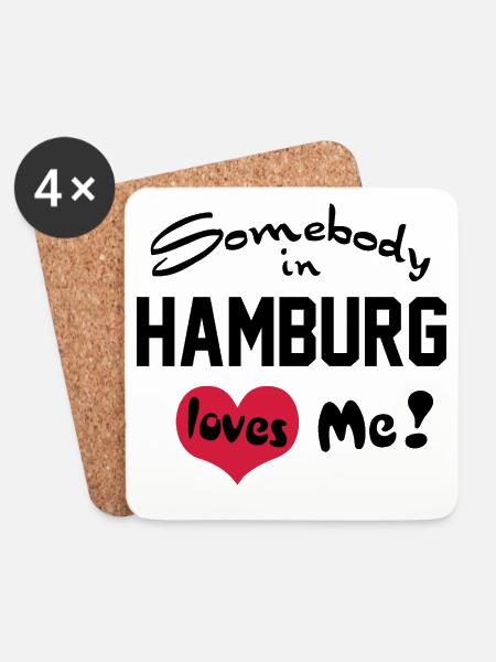 hamburg - Untersetzer (4er-Set) - Weiß