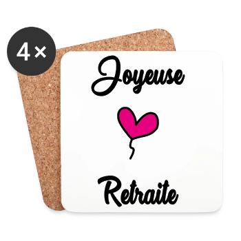 RETRAITE. BONNE RETRAITE. JOYEUSE RETRAITE - Dessous de verre (lot de 4) - blanc - Devant
