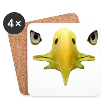 Schnabel, Augen von Weißkopftseeadler, Falknerei - Untersetzer (4er-Set) - Weiß - Vorne