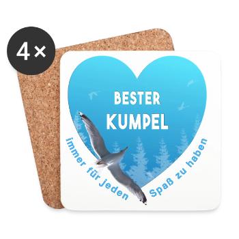 bester Kumpel - Untersetzer (4er-Set) - Weiß - Vorne