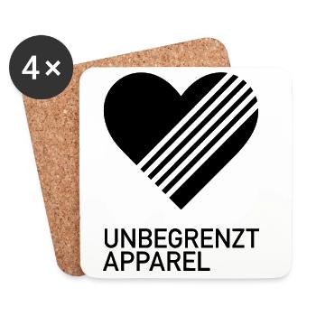 UNBEGRENZT LOVE by Unbegrenzt Apparel - Untersetzer (4er-Set) - Weiß - Vorne