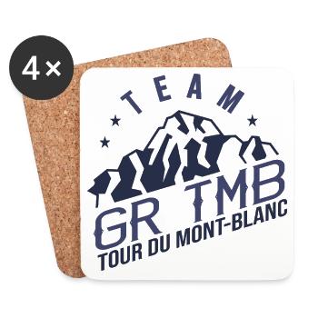 GR TMB Tour du Mont Blanc Randonnée Trek - Dessous de verre (lot de 4) - blanc - Devant