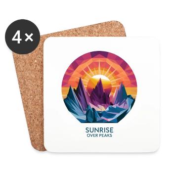 Sunrise Over Peaks - Coasters (set of 4) - white - Front