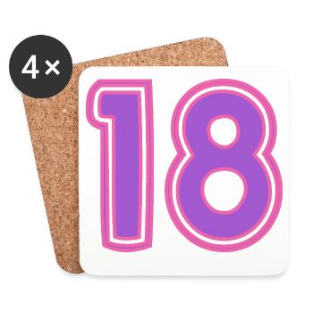 18. 18 JAHRE ALT. 18-JÄHRIGES JUBILÄUM. GEBURTSTAG 18 JAHRE. - Untersetzer (4er-Set) - Weiß - Vorne