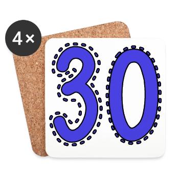 30. 30 YEARS. 30th ANNIVERSARY. 30 YEARS ANNIVERSARY. - Coasters (set of 4) - white - Front