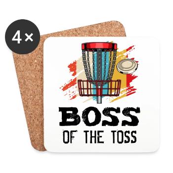 The Toss Discgolf Retro Frisbee Geschenk - Untersetzer (4er-Set) - Weiß - Vorne