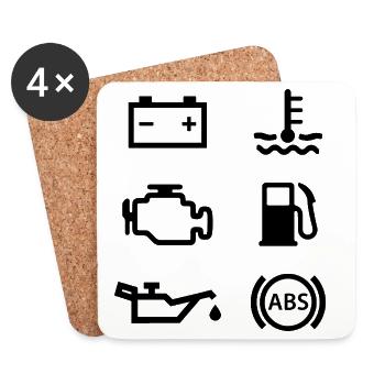 Autolichter - Untersetzer (4er-Set) - Weiß - Vorne