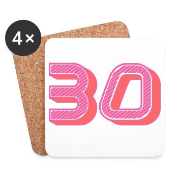 30. 30 YEARS. 30th ANNIVERSARY. 30 YEARS ANNIVERSARY. - Coasters (set of 4) - white - Front