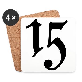 15. 15 ANS. 15e ANNIVERSAIRE. ANNIVERSAIRE 15 ANS. - Dessous de verre (lot de 4) - blanc - Devant