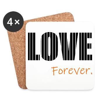 ICH LIEBE DICH. ICH LIEBE DICH. LIEBE. LIEBE. HERZ. - Untersetzer (4er-Set) - Weiß - Vorne