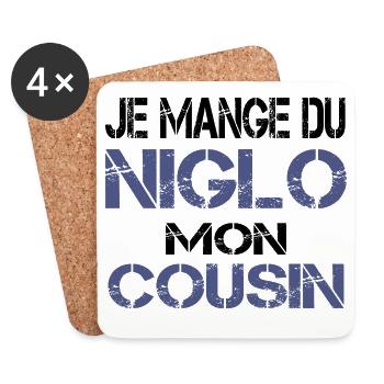 Je mange du Niglo - Dessous de verre (lot de 4) - blanc - Devant
