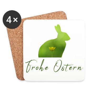 Frohe Ostern Ostern - Untersetzer (4er-Set) - Weiß - Vorne