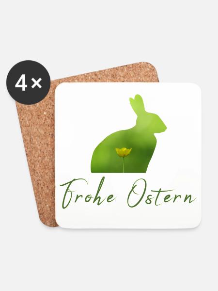 Frohe Ostern Ostern - Untersetzer (4er-Set) - Weiß