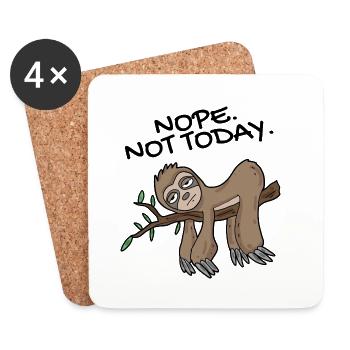 Faultier Nope not today - Untersetzer (4er-Set) - Weiß - Vorne