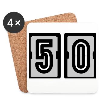 50. 50. GEBURTSTAG. GEBURTSTAG 50 JAHRE. 50 - Untersetzer (4er-Set) - Weiß - Vorne