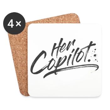 Her Copilot - Untersetzer (4er-Set) - Weiß - Vorne