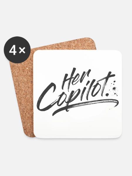 Her Copilot - Untersetzer (4er-Set) - Weiß