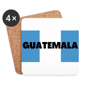 Guatemala in guatemaltekischen Flaggenfarben - Untersetzer (4er-Set) - Weiß - Vorne