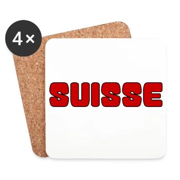 SUISSE. PAYS. GENEVE. SUISSE. HUMOUR. PAYS - Dessous de verre (lot de 4) - blanc - Devant